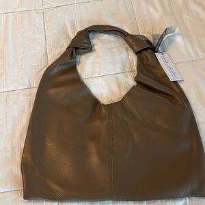 Viola Castellani taupe leather shoulder bag
